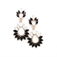 Durga Black Ivory Stone Burst Statement Stud Earrings